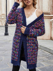 Colorful  Contrast Knit Coat Sweaters Cardigans