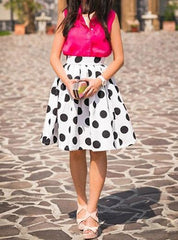 Casual Retro Polka Dot Skirts