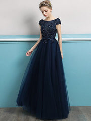 Embroidery Sequined Solid Color Sleeveless Tulle Stitching Prom Dresses