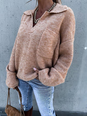 Casual Long Sleeve V-Neck Sweater
