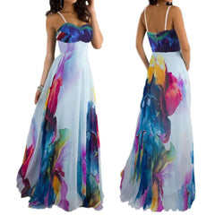 Fashion Print Vest Maxi Dresses