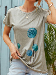 Round neck fashion printed casual short sleeve T-shirts