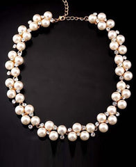 White Pearl Rhinestone Necklace