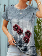 Round neck fashion printed casual short sleeve T-shirts