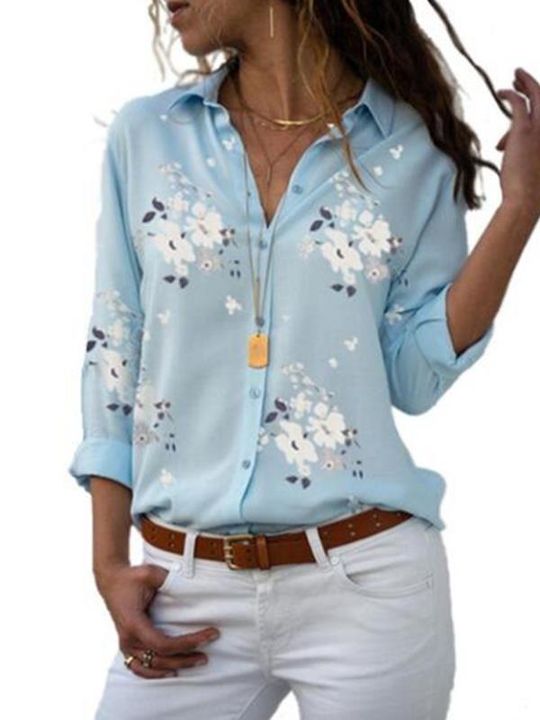 Women Casual Printed Long Sleeve Sprng Autumn Blouses