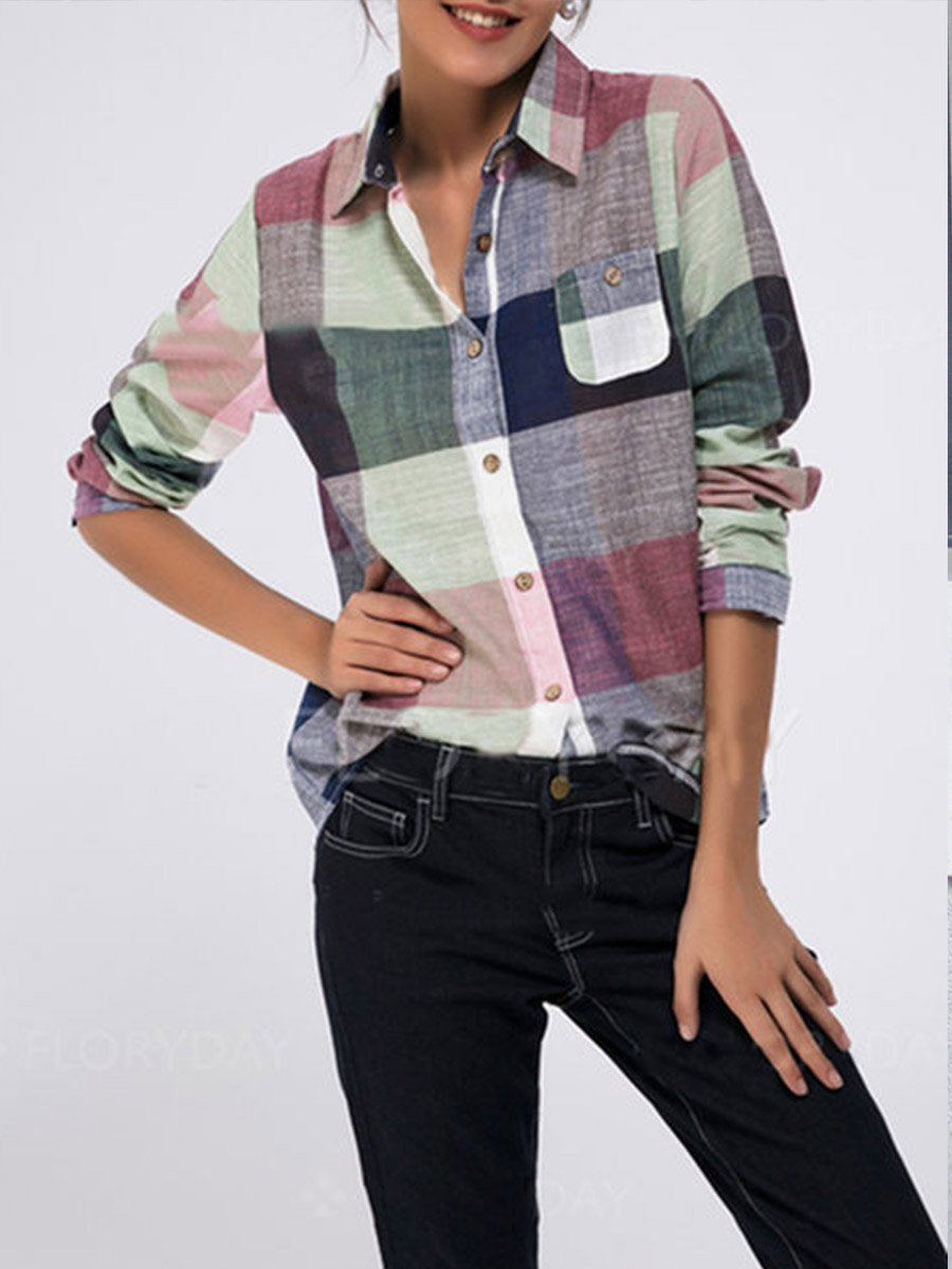 Cotton Grid Elegant Daily Blouse
