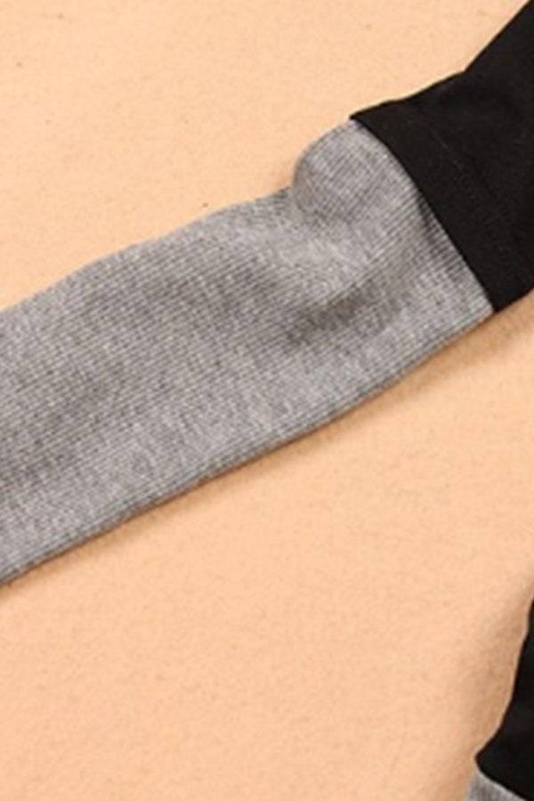 Round Neck  Patchwork  Plain Hoodies