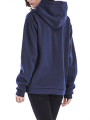 Loose Kangaroo Pocket  Color Block Hoodie