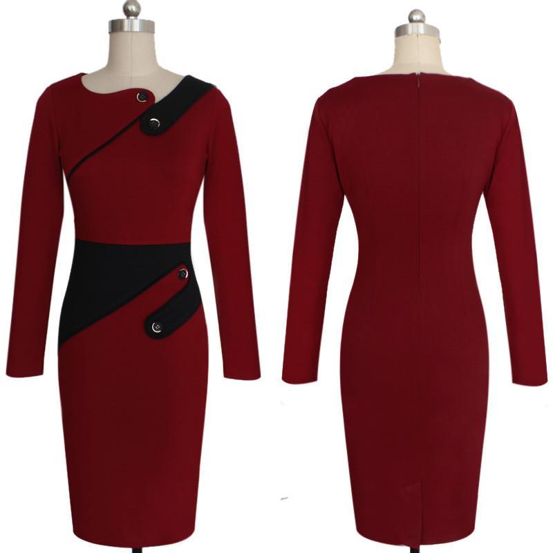 Women Formal Work Office  Plus Size Pencil Bodycon Dress