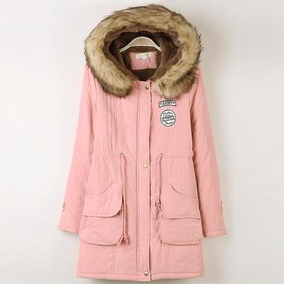 Winter Jackets Women Fur Collar Long Parka Hoodies Cotton Outwear