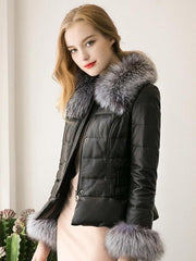 Winter Down Cotton Parka Fur Collar Zipper Coat Jacket Outwear