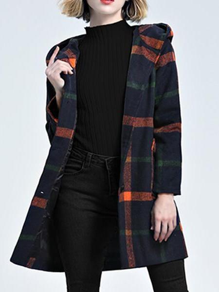 Classic Plaid Woolen Coat Jacket Outwear