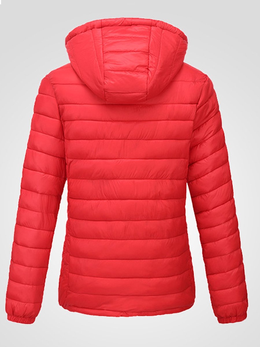 Basic Hooded Quilted Plain Padded Coat