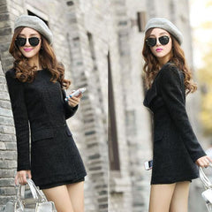 Woolen Blend Coat Slim Wool Coat Cashmere Outwear