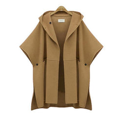 Elegant Retro Cloak Woolen  Wool Coat Thick Overcoat