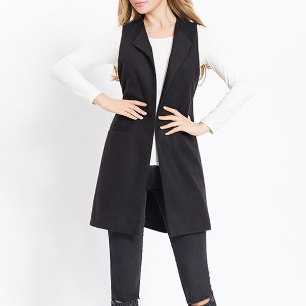 Sleeveless Loose Wool Woolen Jacket Outwear