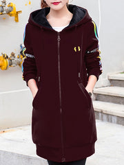 Casual Pocket  Striped Hoodie