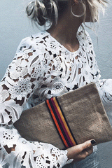 Crew Neck Cutout Crochet Plain Bell Sleeve Blouses
