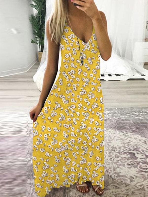 Fashion Little Daisy sleeveless maxi dresses