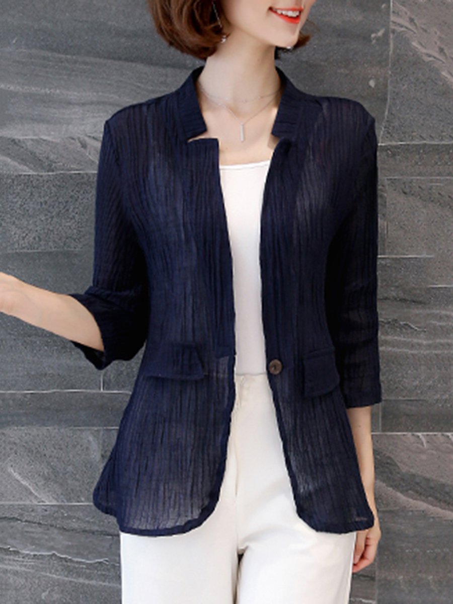 Single Button  Plain  Half Sleeve Blazers