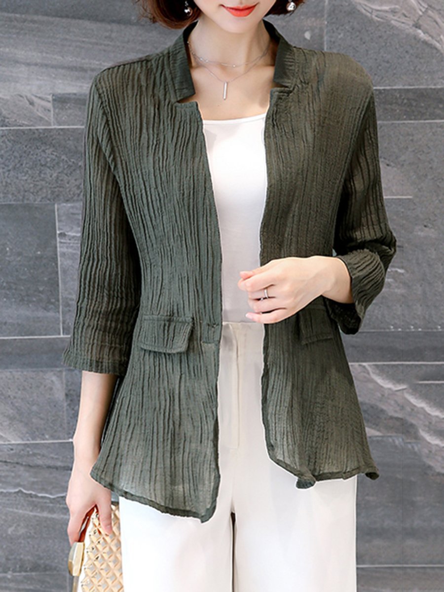 Single Button  Plain  Half Sleeve Blazers