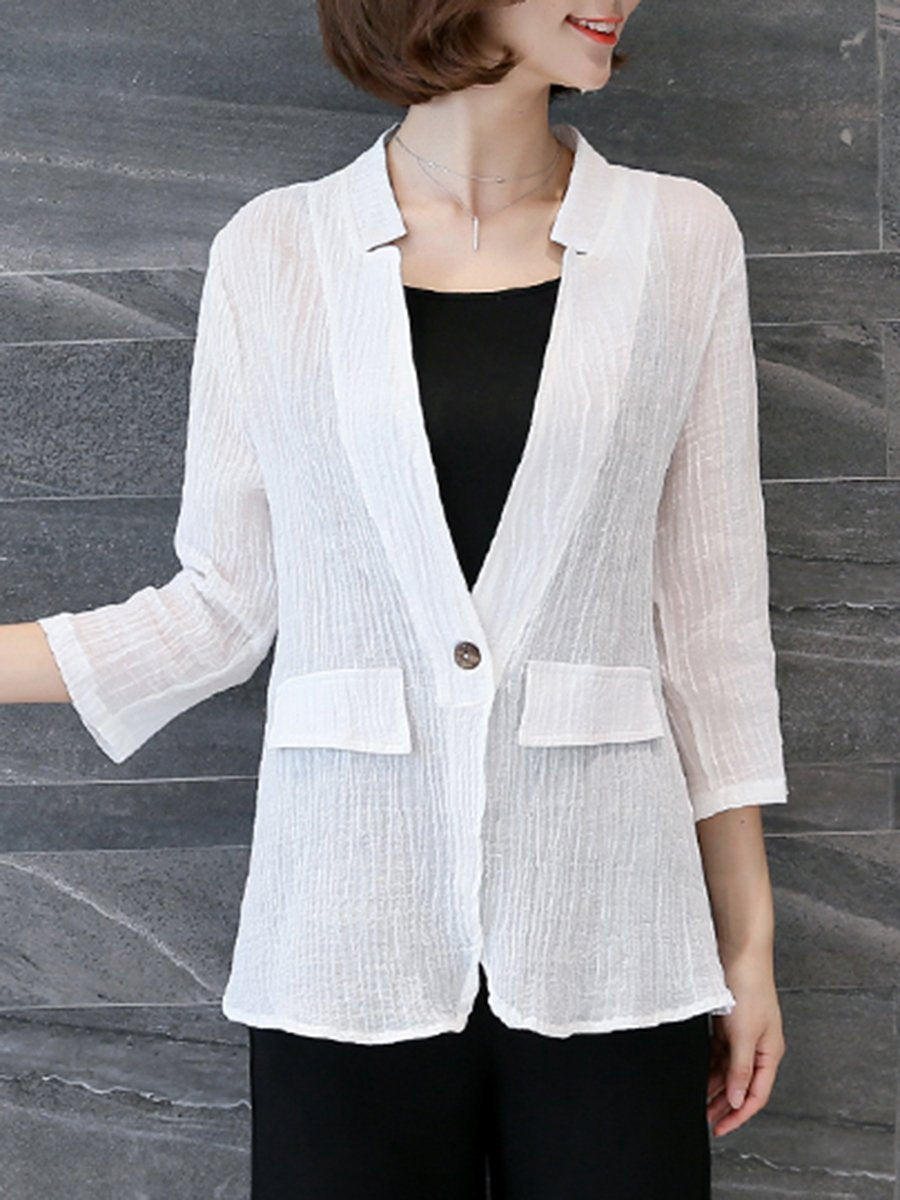 Single Button  Plain  Half Sleeve Blazers