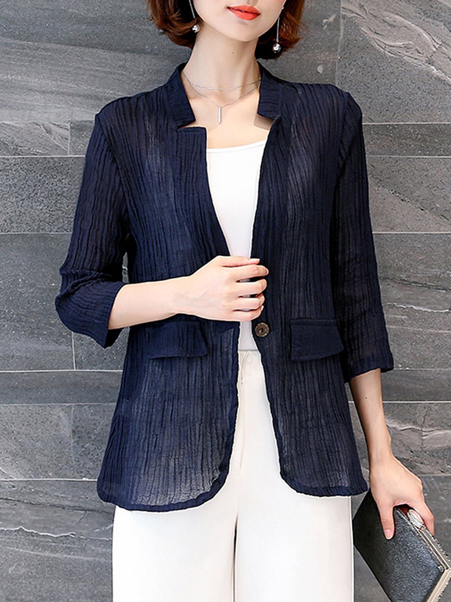 Single Button  Plain  Half Sleeve Blazers