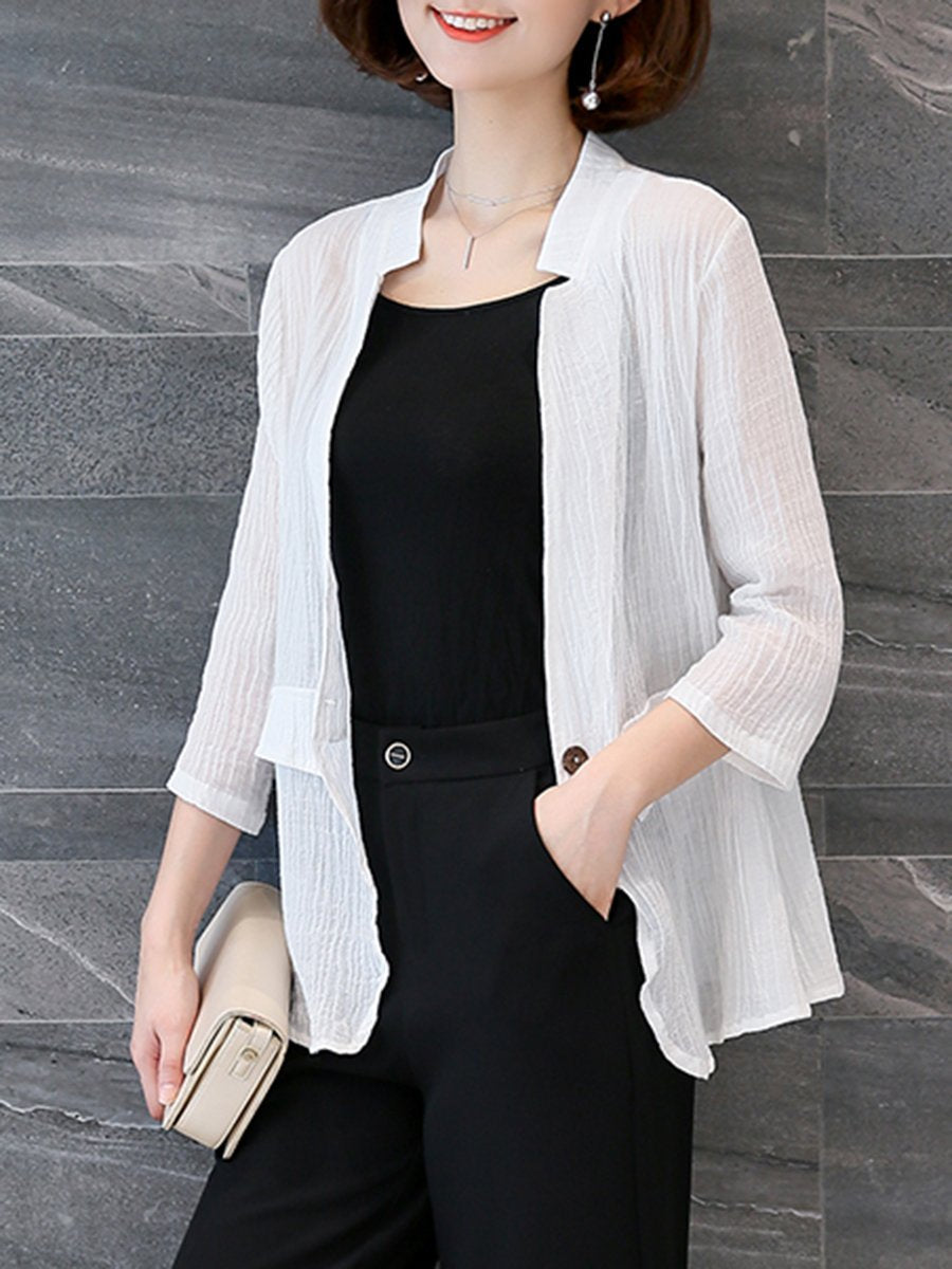 Single Button  Plain  Half Sleeve Blazers