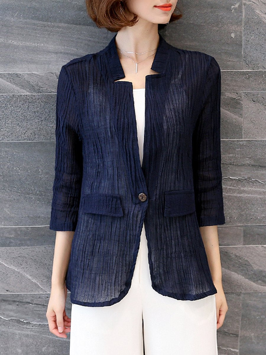 Single Button  Plain  Half Sleeve Blazers