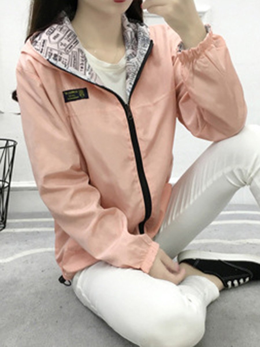 Zips  Two Way  Plain  Long Sleeve Jackets