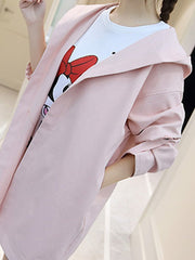 Plain  Tie Sleeve Trench Coats