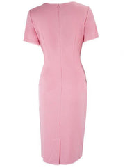 Round Neck  Plain Bodycon Dress