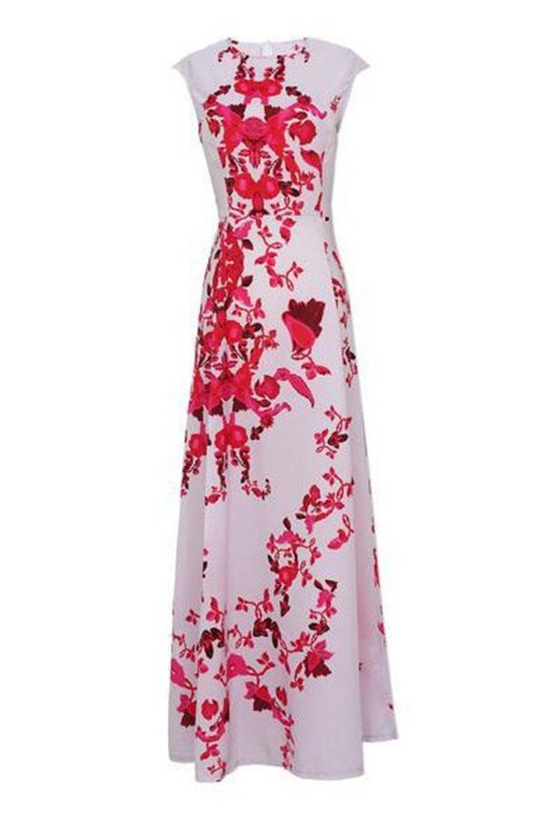 Bohemia Floral Print Sleeveless Maxi Dress