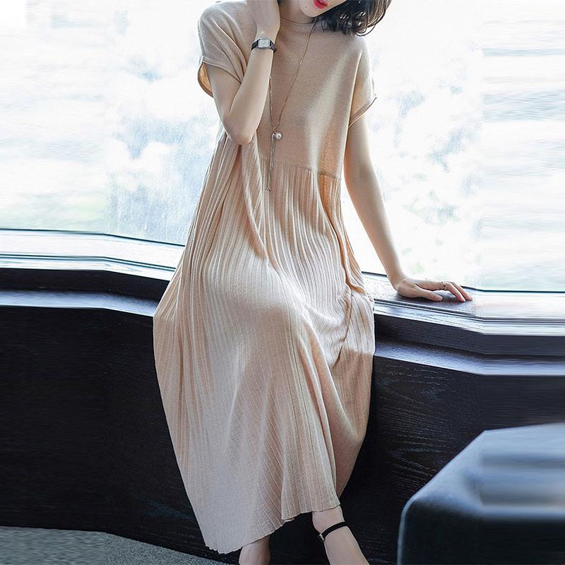Round Neck  Plain Maxi Dress
