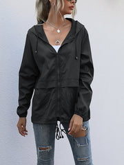 Plain cool women coats casual hoodied jackets