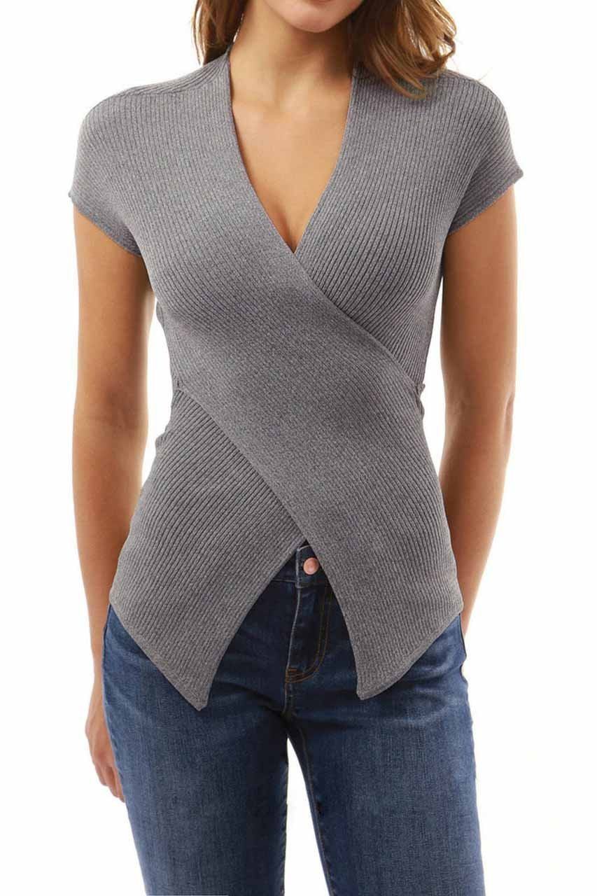 Sexy V Collar Slim Fit Blouse