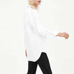 Fashion Ribbed Poplin   Blouse