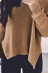 Off Shoulder  Asymmetric Hem  Plain Sweaters