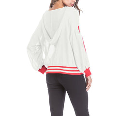 Colorful Woman Long Sleeve With Hoody Sweaters