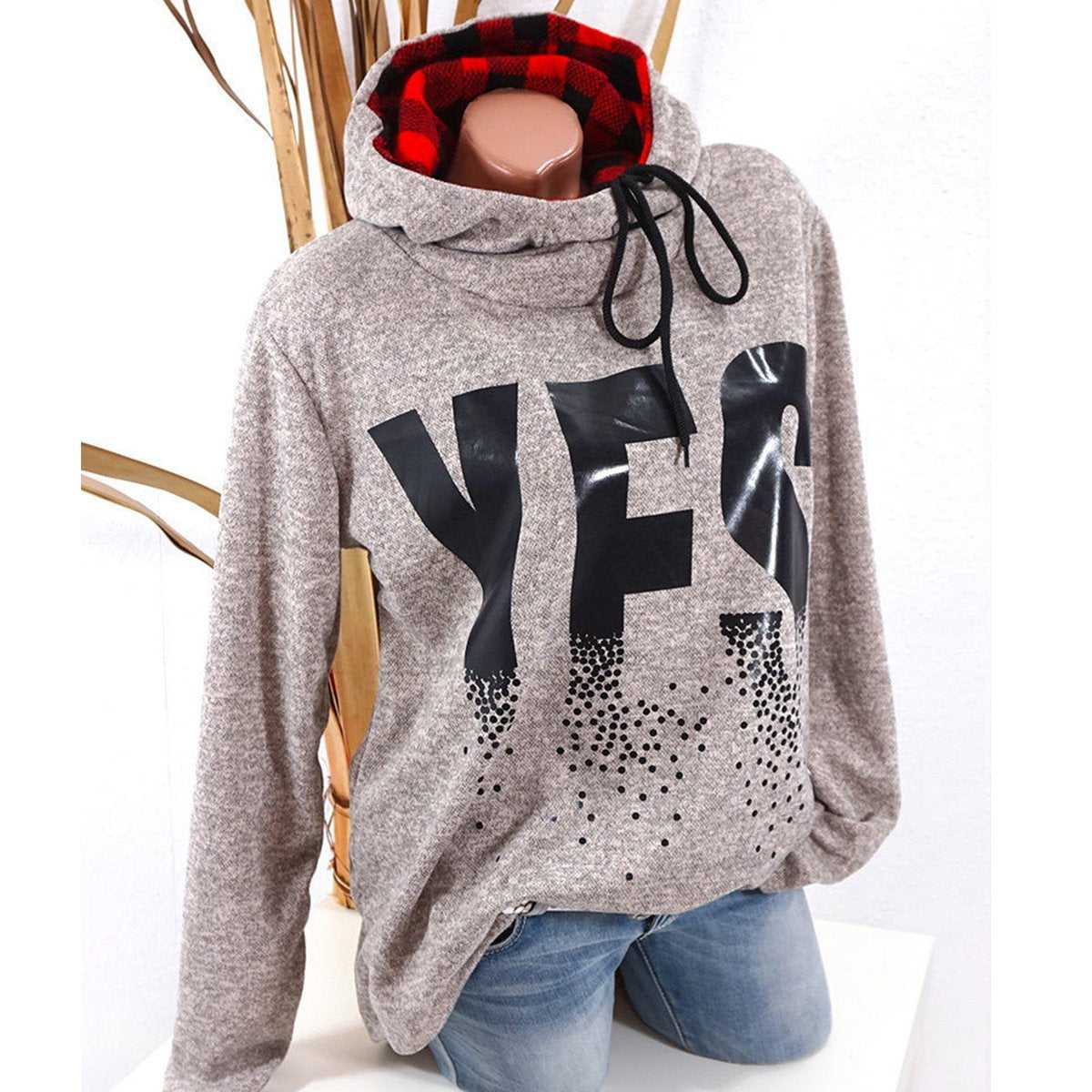 Autumn Woman Printed Letter Hoodies