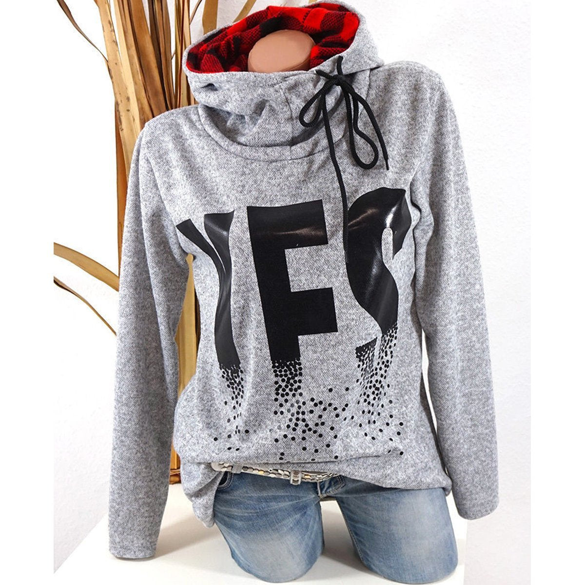 Autumn Woman Printed Letter Hoodies