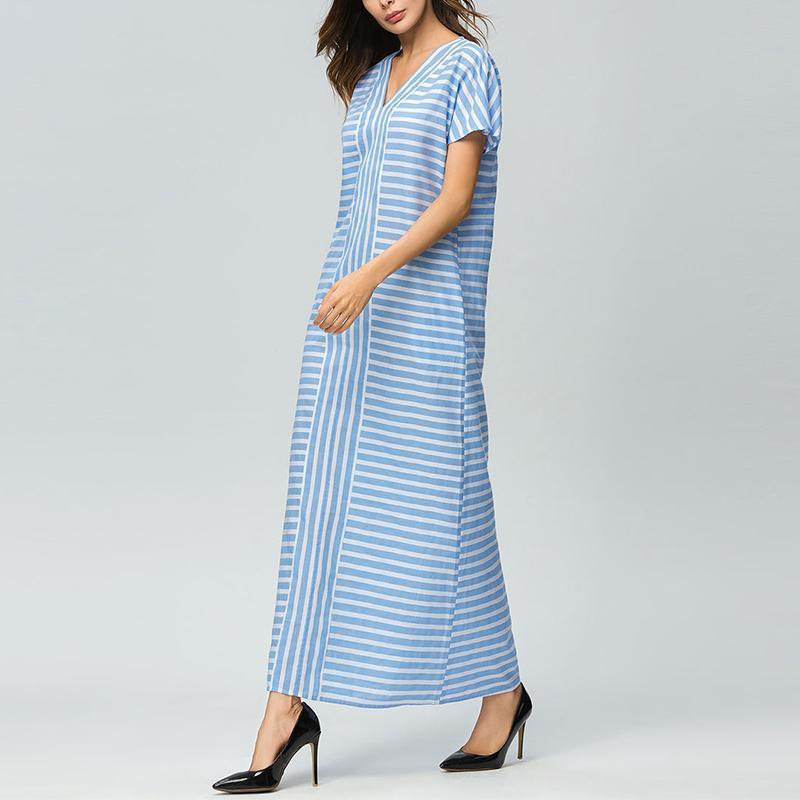 Oversized  Striped  Patchwork Maxi Dress