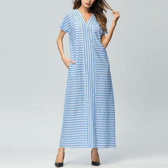 Oversized  Striped  Patchwork Maxi Dress