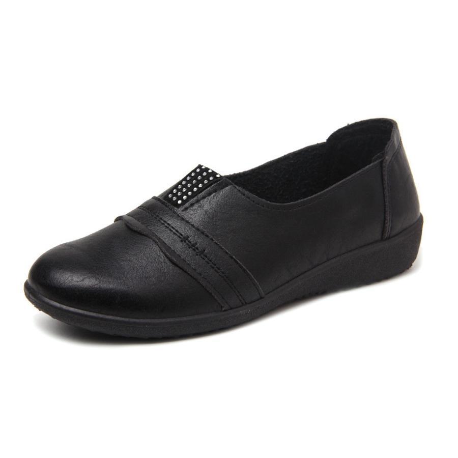 Plain  Low Heeled  Round Toe  Date Comfort Flats