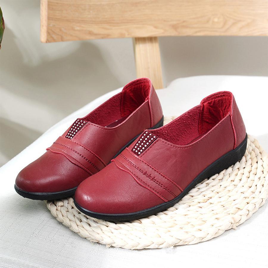 Plain  Low Heeled  Round Toe  Date Comfort Flats