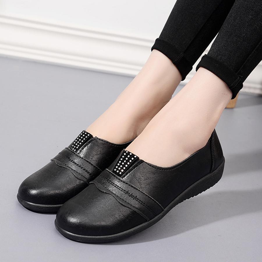 Plain  Low Heeled  Round Toe  Date Comfort Flats