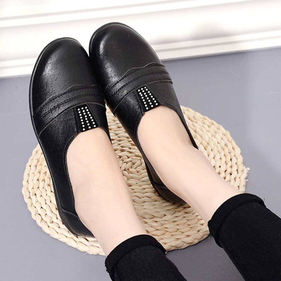 Plain  Low Heeled  Round Toe  Date Comfort Flats