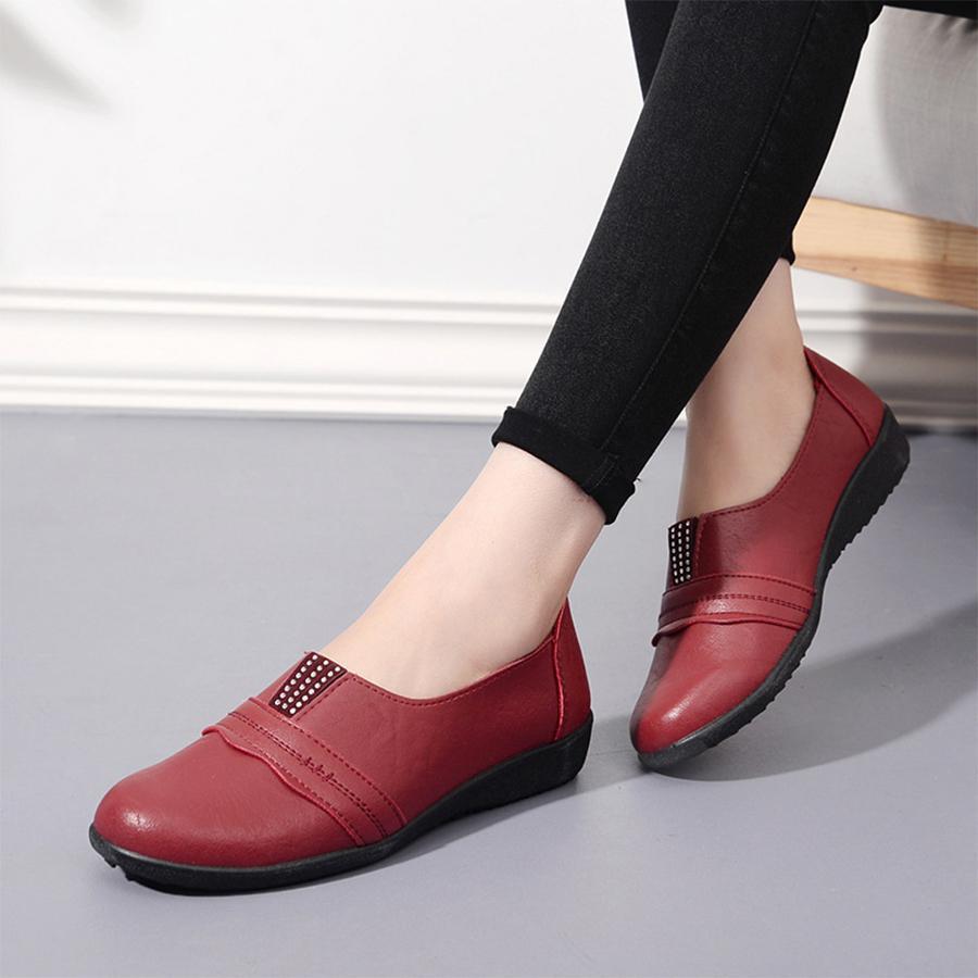 Plain  Low Heeled  Round Toe  Date Comfort Flats