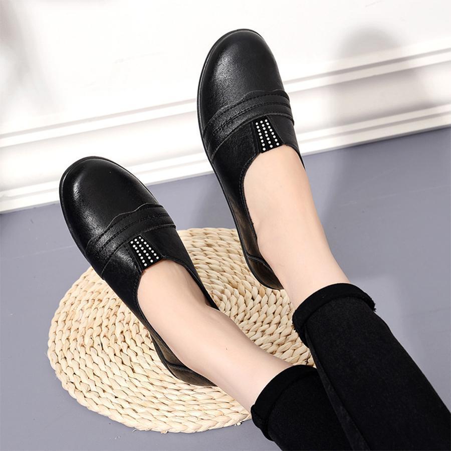 Plain  Low Heeled  Round Toe  Date Comfort Flats