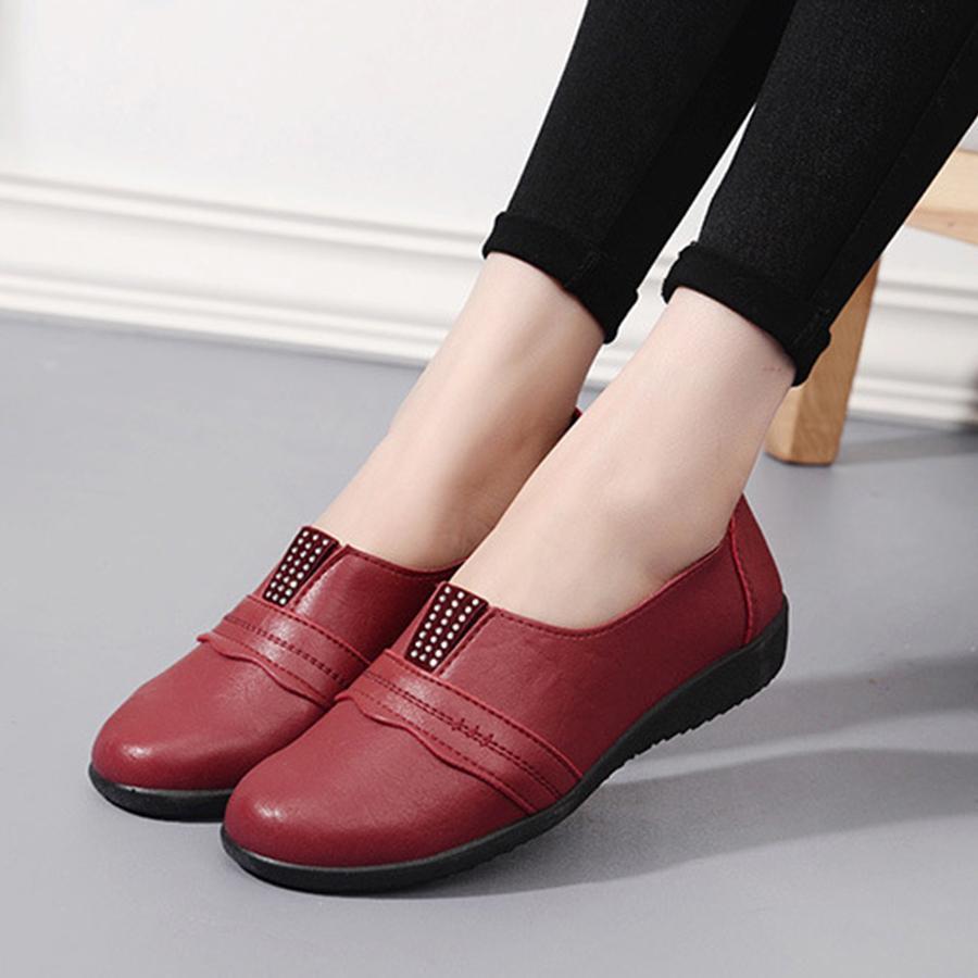 Plain  Low Heeled  Round Toe  Date Comfort Flats